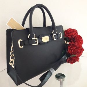 NWT MICHAEL KORS HAMILTON LEATHER SATCHEL BAG